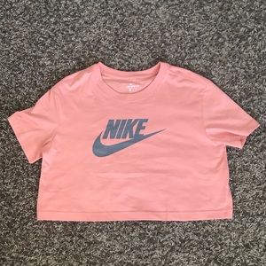 Pink Short Sleeved Nike Crop Top